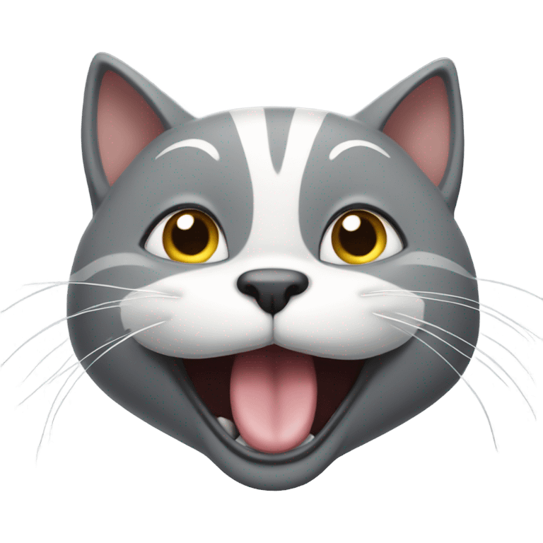 grey cat laughing emoji