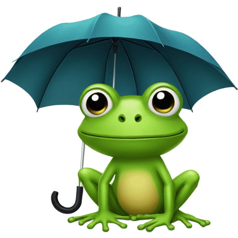 Frog with umbrella  emoji