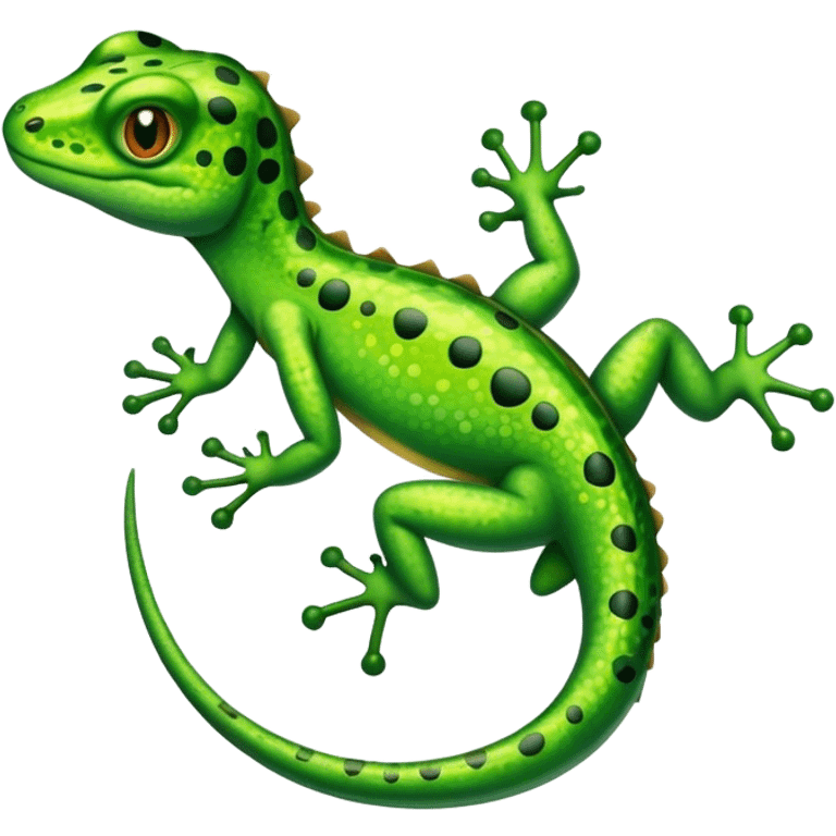 A green sloppy lizard emoji