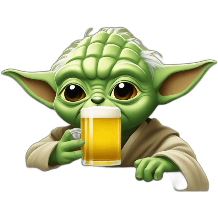 Yoda drink a beer emoji