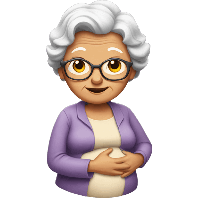 pregnant old lady emoji