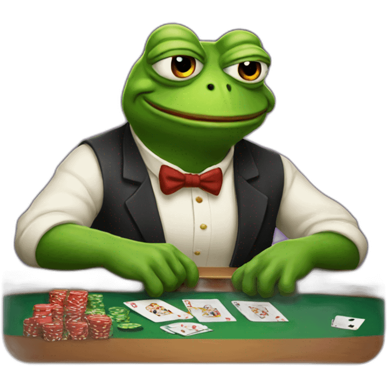 pepe playing poker emoji