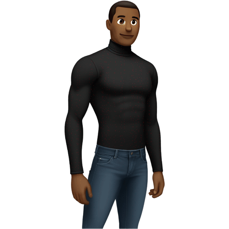 muscle fit black turtleneck shirt emoji