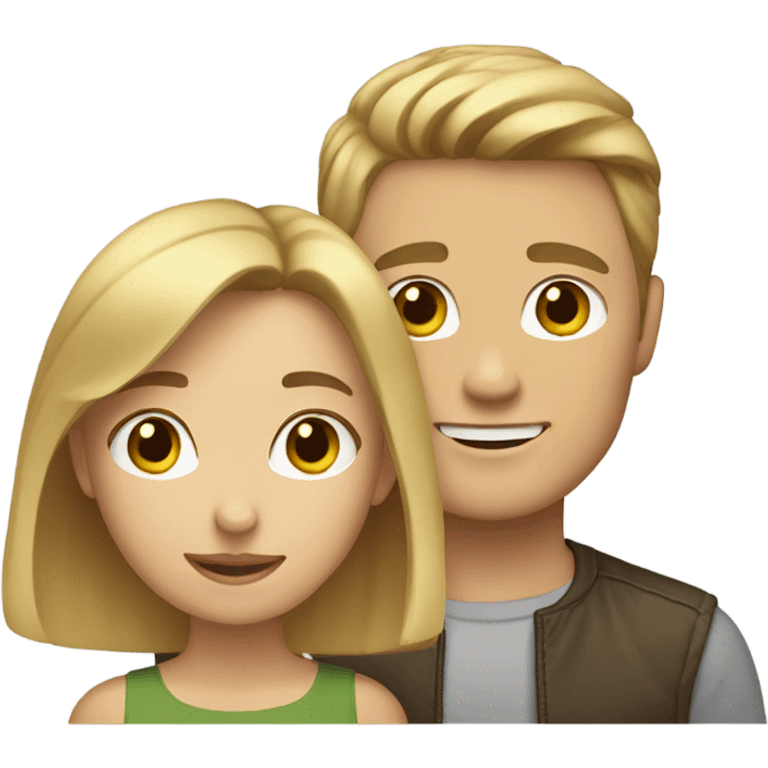 light brown hair girl and blonde guy with short hair emoji