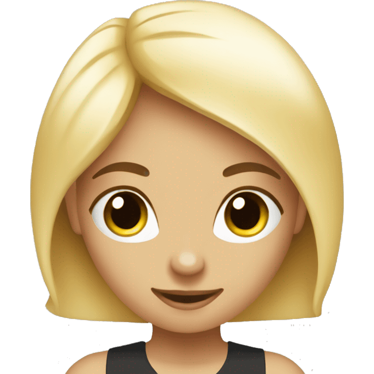 yoga girl blone In a black emoji