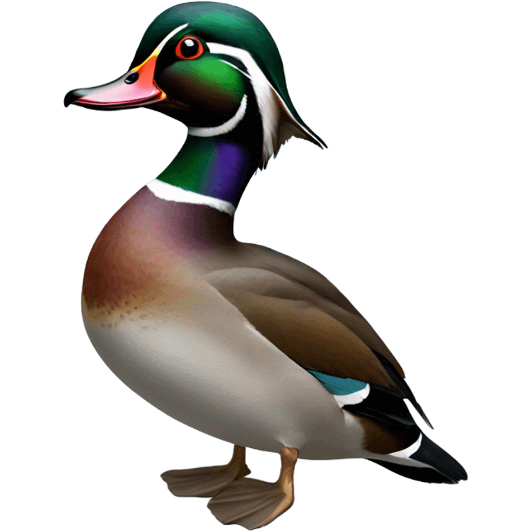 Wood duck with mullet emoji