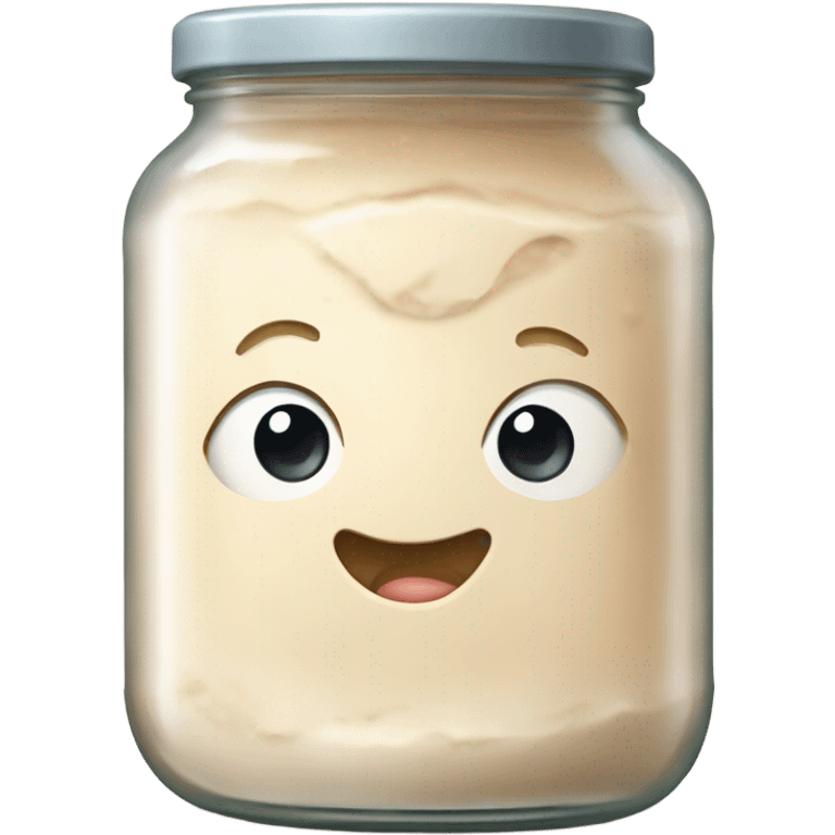 bubbly sourdough starter in glass jar emoji