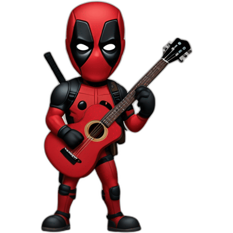 deadpool with guitar emoji