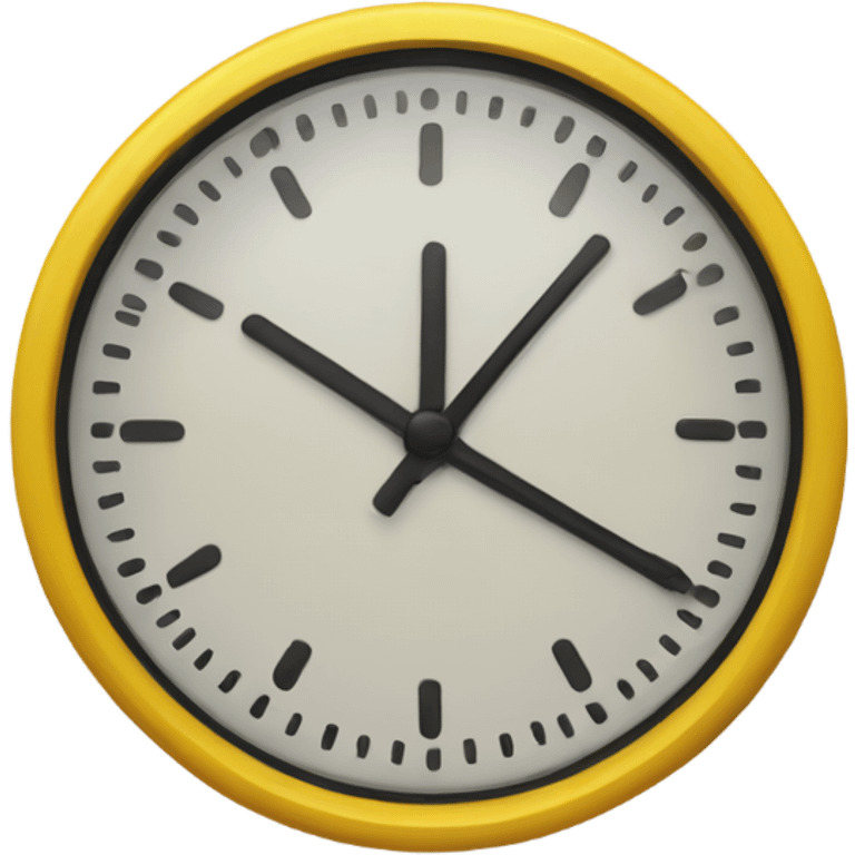 a clock with yellow time line  from 9 am to 5 pm emoji