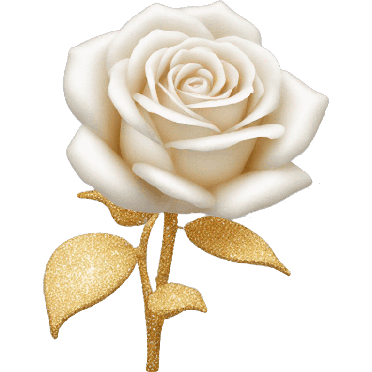 glitter rose white emoji