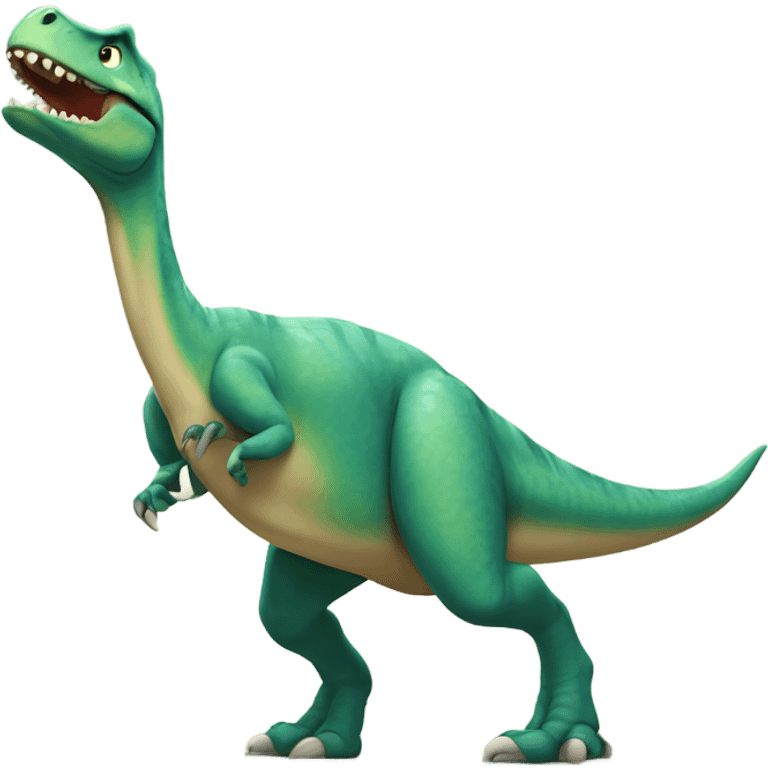 Dinosaurio alzando pesas  emoji