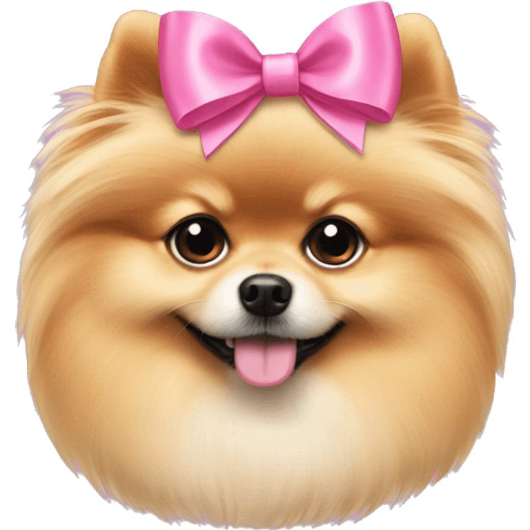 Pomeranian pink bow emoji