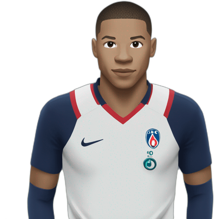 Mbappé entrain de marquer emoji