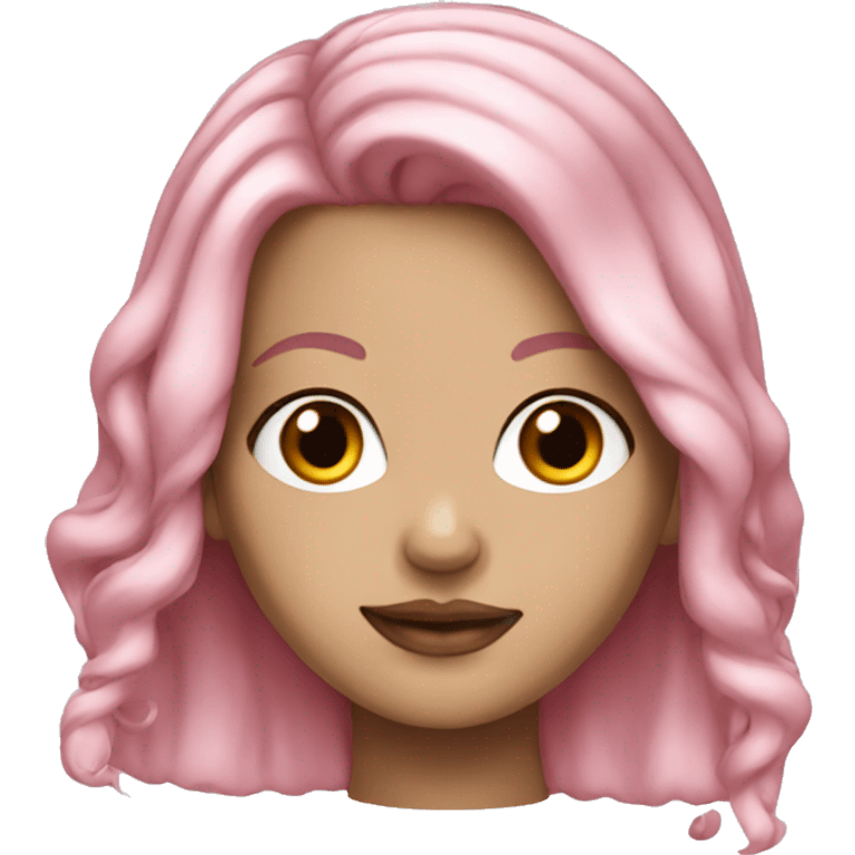 white girl pink hair emoji