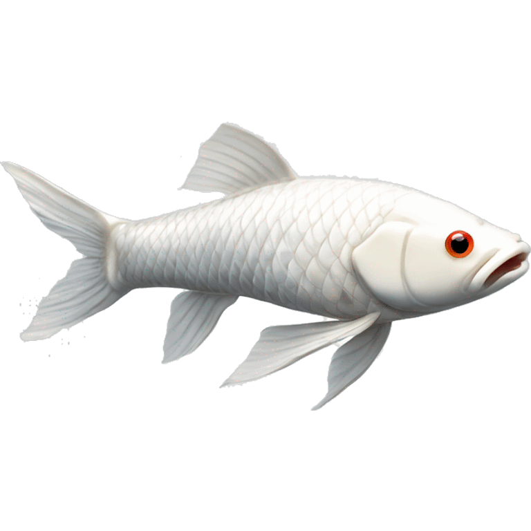 Platinum pure white long finned  koi fish emoji