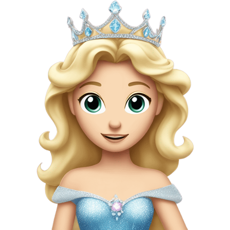 Princess Aurora with tiara emoji