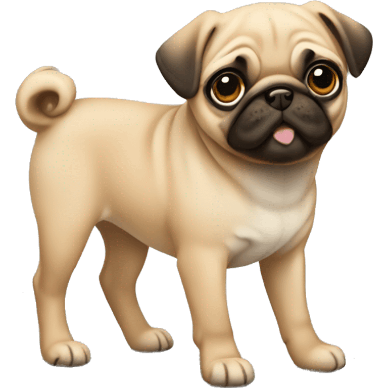 Fawn pug puppy standing  emoji