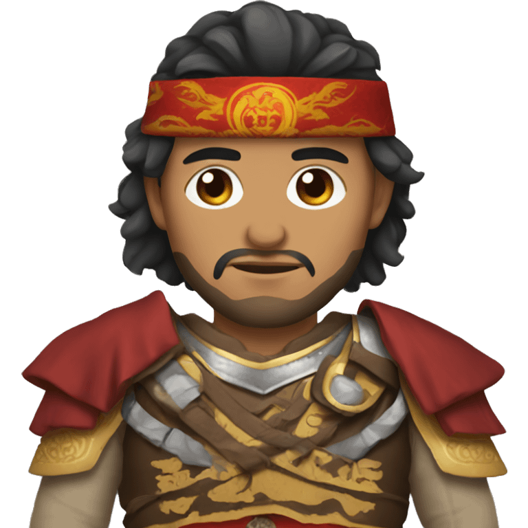 Spanish male wearing Mongolian warrior outfit emoji