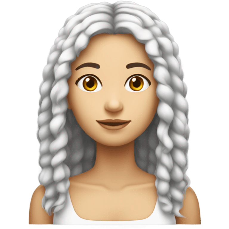 menina branca de cabelo longo com franja emoji