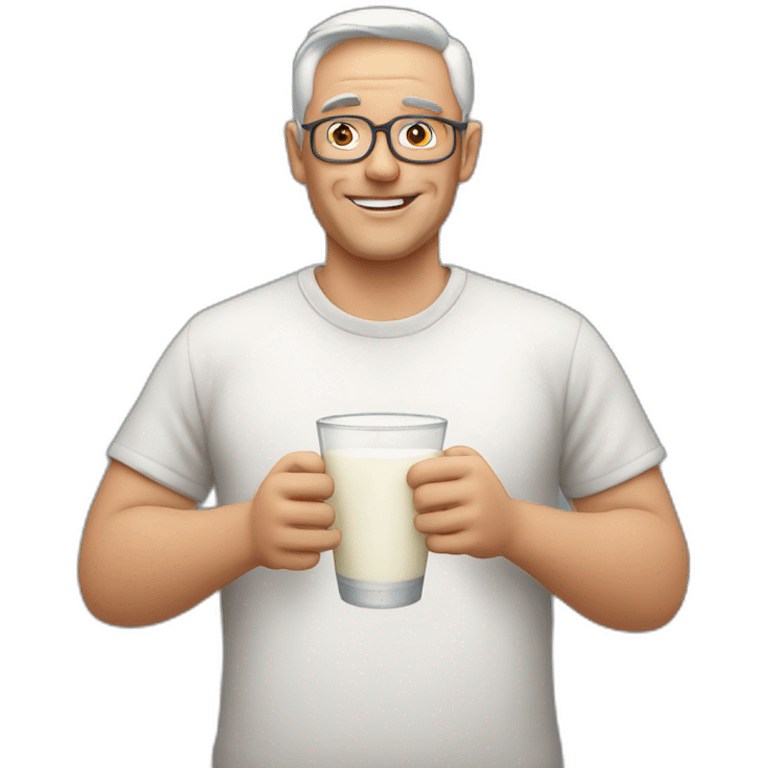 My dad with milk emoji