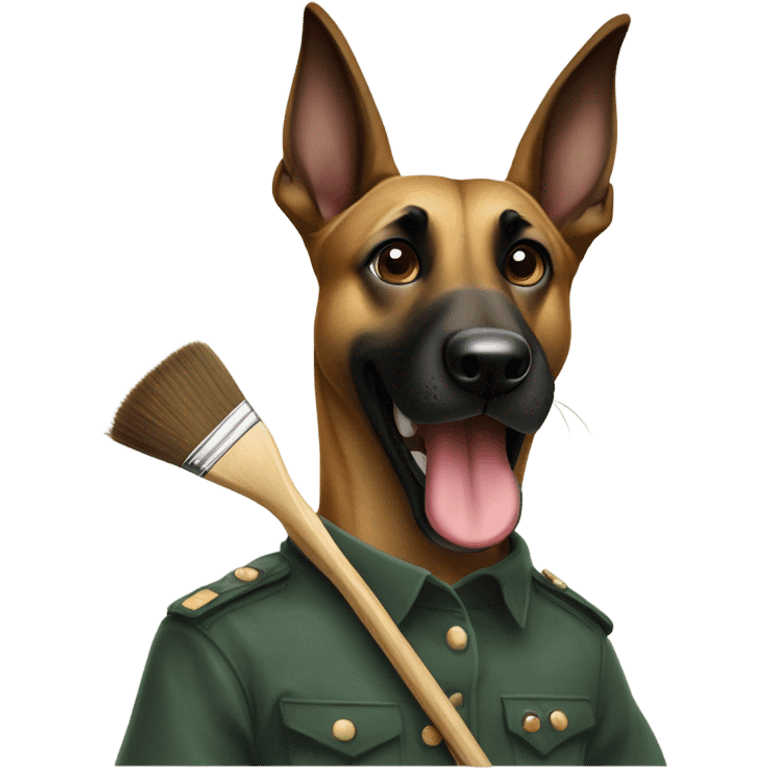 malinois holding a painting brush emoji