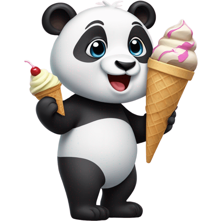 Panda eating ice cream emoji