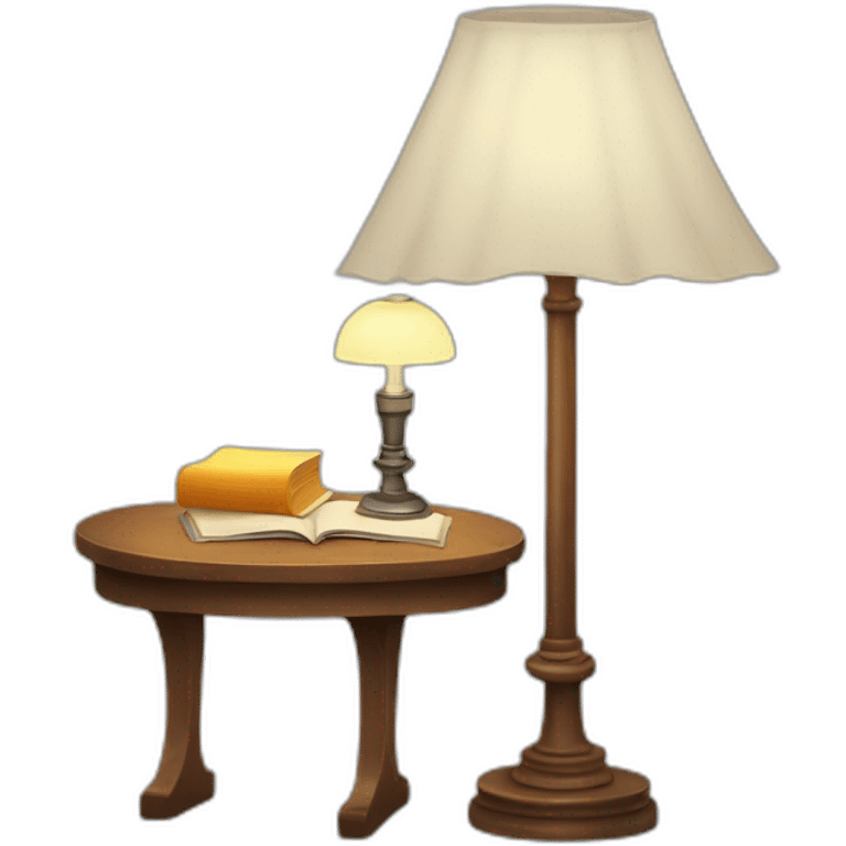 reading table with lamp emoji