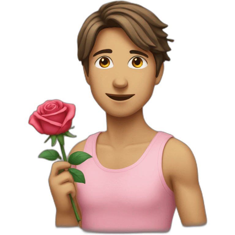 Main qui tend une rose emoji