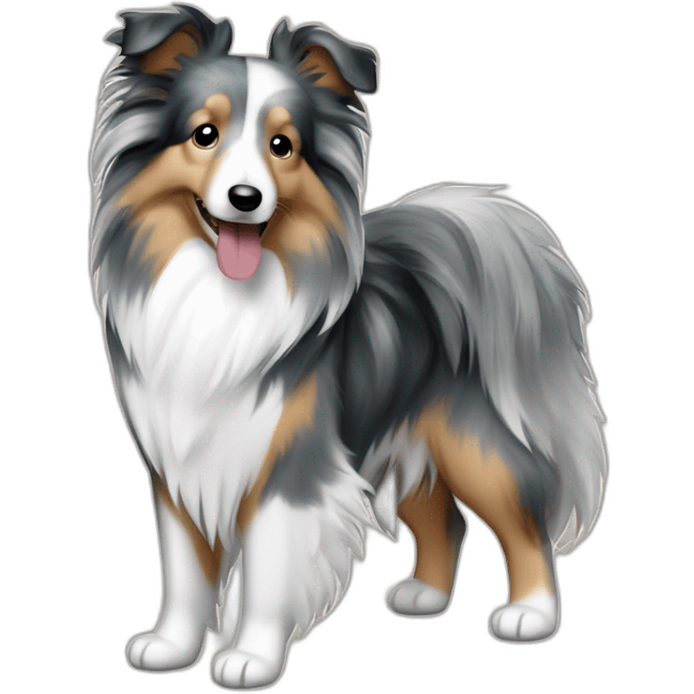 Blue merle sheltie full body  emoji