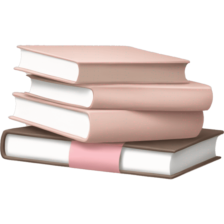 aesthetic book stack beige and light pink emoji