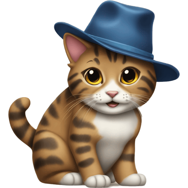 Maine Koon cat with hat  emoji