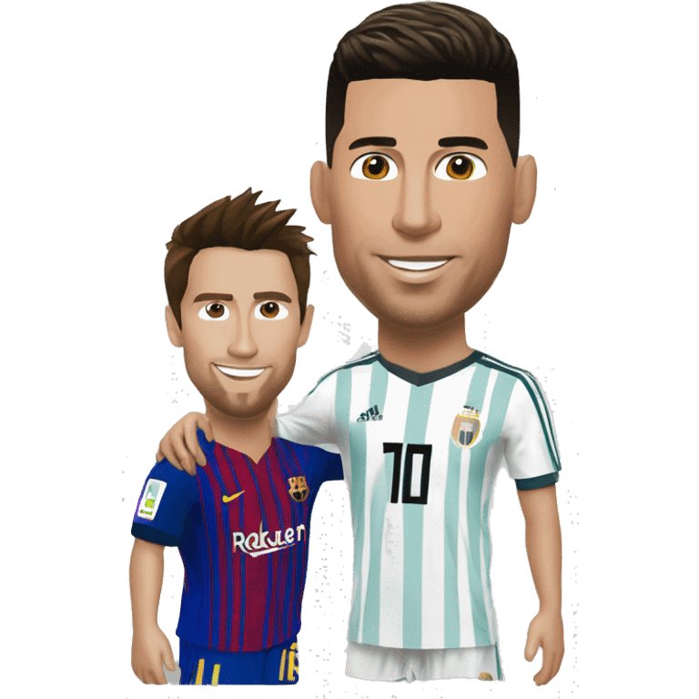 Ronaldo et Messi qui soulève une coupe emoji