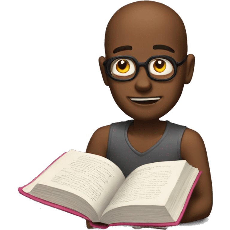 chilling with book emoji