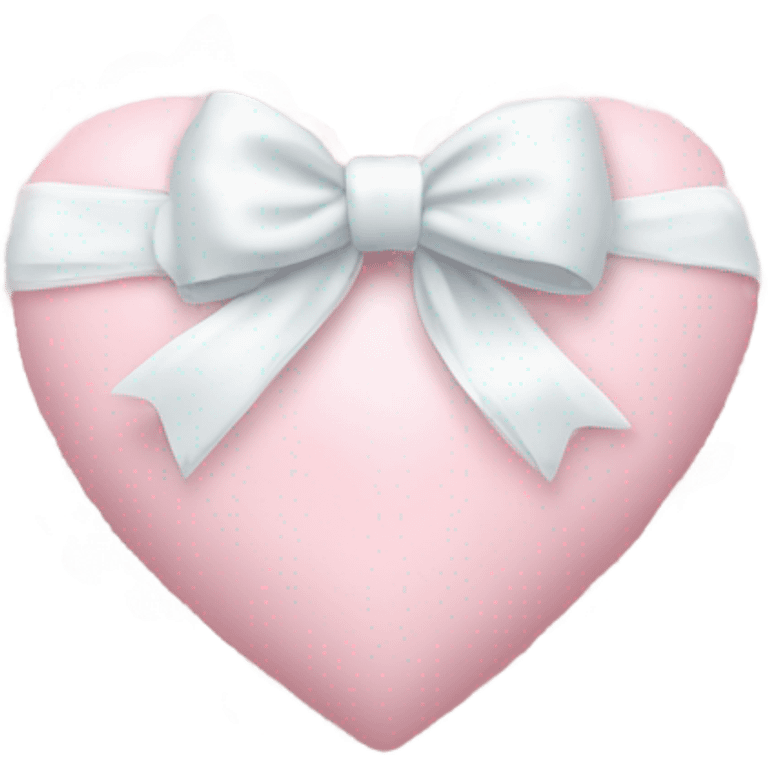 rococo Pastel pink heart with white bow with lace and frills  emoji