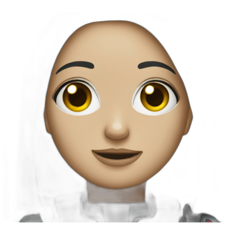 Robot melena rizosa emoji