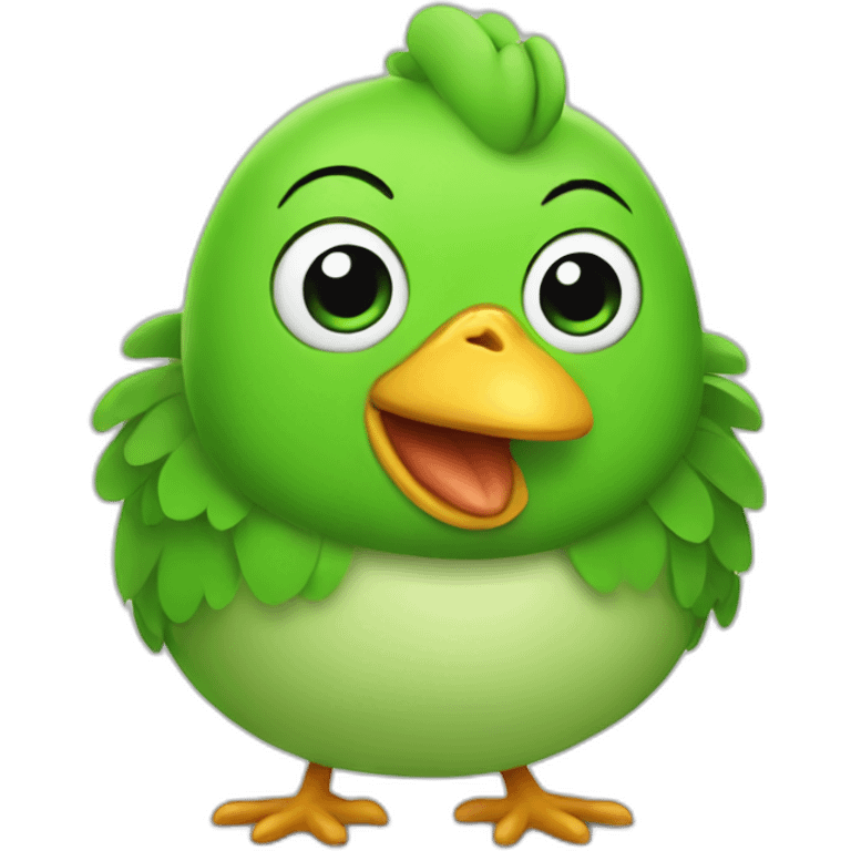 Green fat chicken emoji