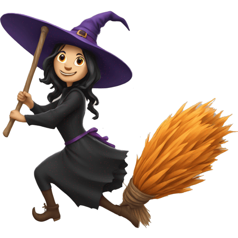 witch riding a broom emoji