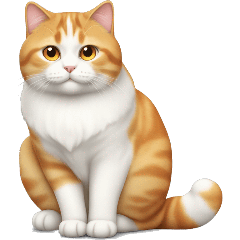 Very Chubby siberian orange and white cat emoji