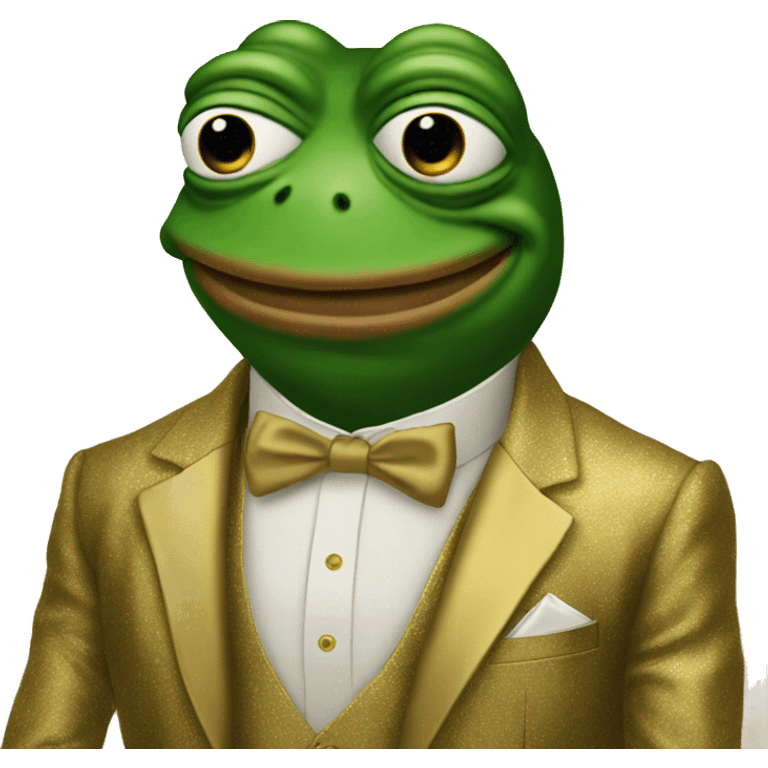 pepe frog in a gold suit emoji