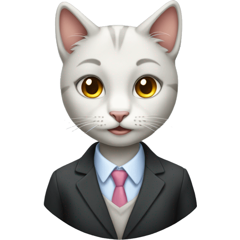 girl cat in a business suit emoji