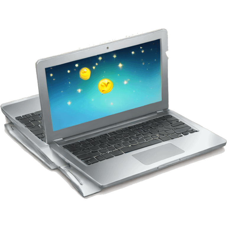 laptop and sparkling emoji