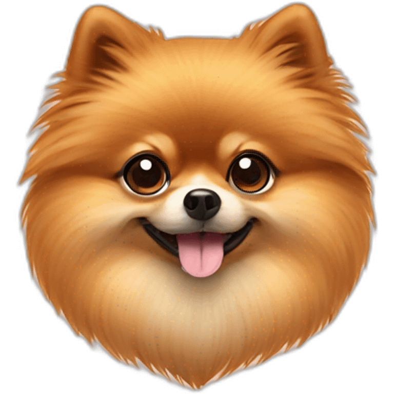 Pomeranian dog with heart eye emoji