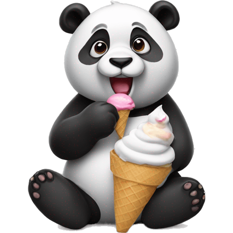 Panda eating ice cream emoji