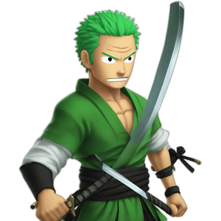 Zoro with swords in mounth emoji