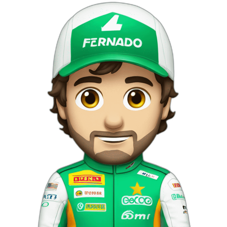 Fernando Alonso wearing green WORN RACE SUIT emoji