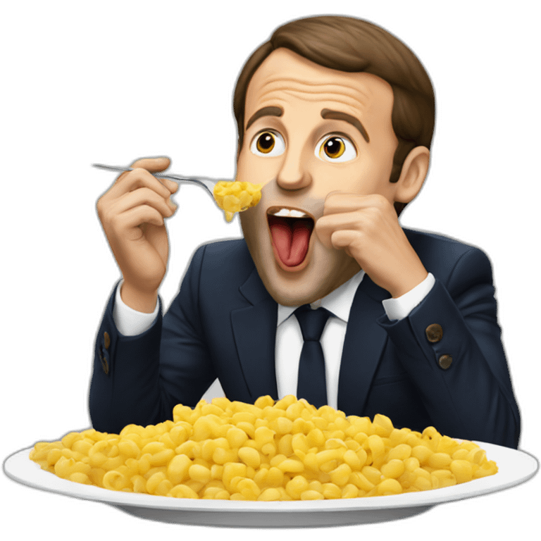 Macron eating emoji