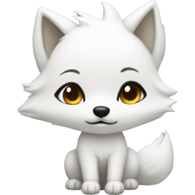 white fox chibi emoji