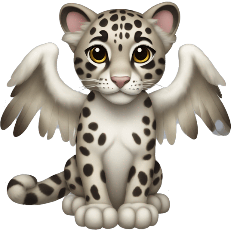 clouded leopard with angel wings emoji