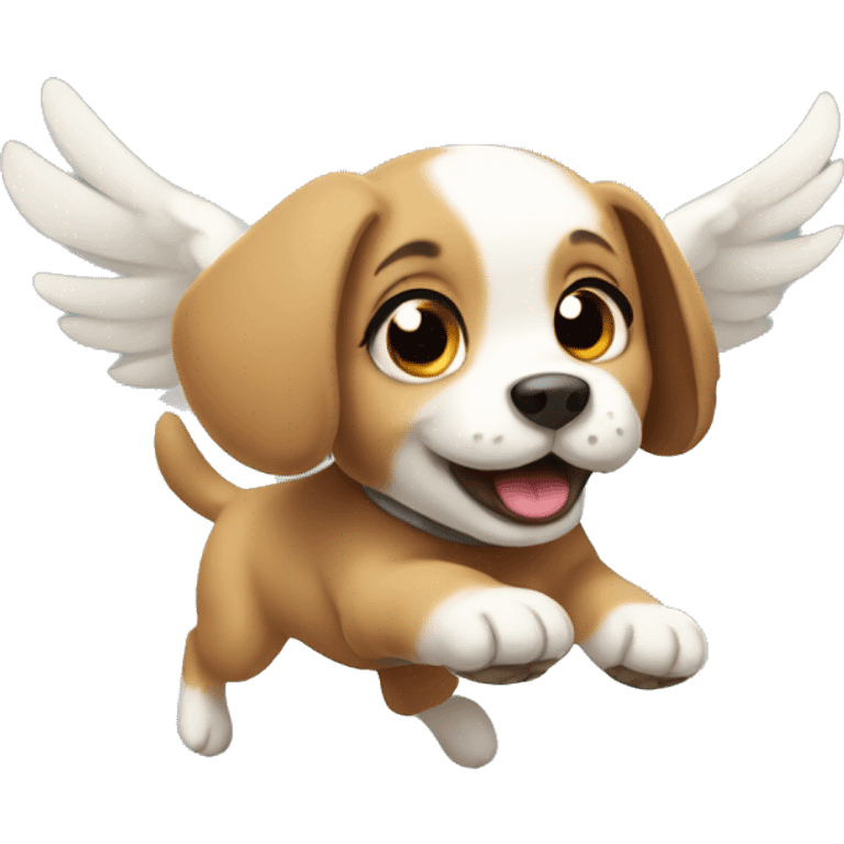 Flying puppy emoji