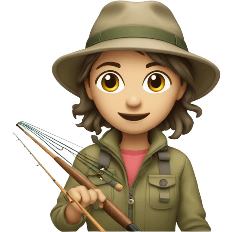 Girl casting a fly rod emoji